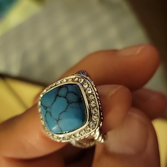 Purple turquoise necklace, earrings and ring set - Picture 2 of 4